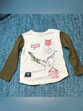LRG Clothing Lifted Research Group Youth Boy's Size 4 Long Sleeve Tee Gray Green